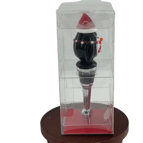 Pier 1 Imports Blown Glass Christmas Wine Bottle Stopper in Box - Picture 5 of 6